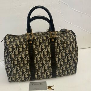Dior Black and Cream Monogram Duffel Bag